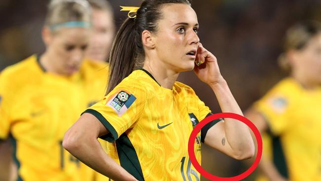 Hayley Raso of Australia playing against Nigeria at the 2023 Women’s World Cup. Photo by Brendon Thorne/Getty Images.