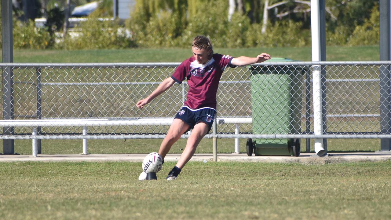 Ryan White in Mackay State High's round five clash with Emmaus College in the Cowboys Challenge, July 28 2021. Picture: Matthew Forrest