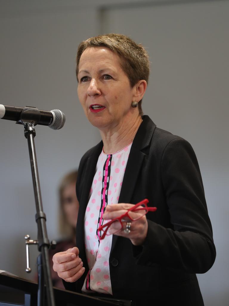 The opening of Bella's Sanctuary, a new $1.6 million safe haven for Domestic Violence victims.at the Gainsborough Greens Golf Club.  Di Farmer , Minister for Child Safety, Youth and Women and Minister for the Prevention of Domestic and Family Violence, tears up during her speech.Picture Glenn Hampson