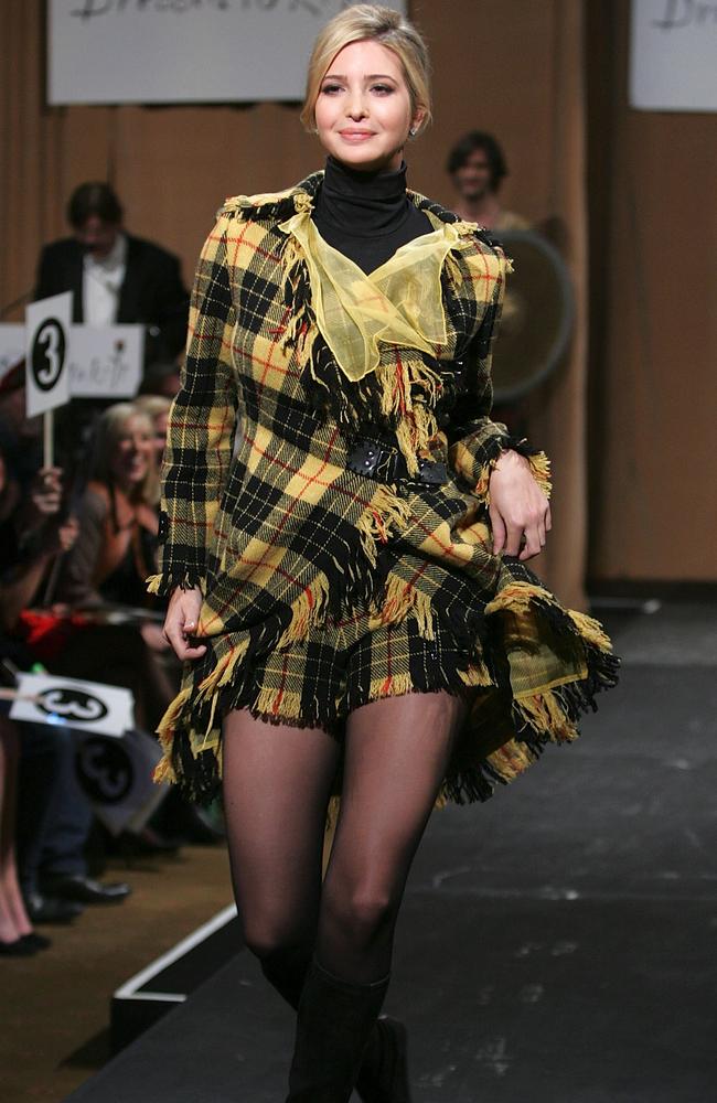 Back on the catwalk... Ivanka Trump walks the runway at Johnnie Walker’s “Dressed To Kilt 2007” fashion show at Capitale on April 2, 2007 in New York City. Picture: Peter Kramer/Getty Images