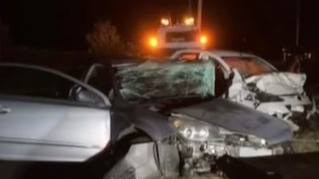 The fatal crash left three people dead and another fighting for their life. Picture: 7News