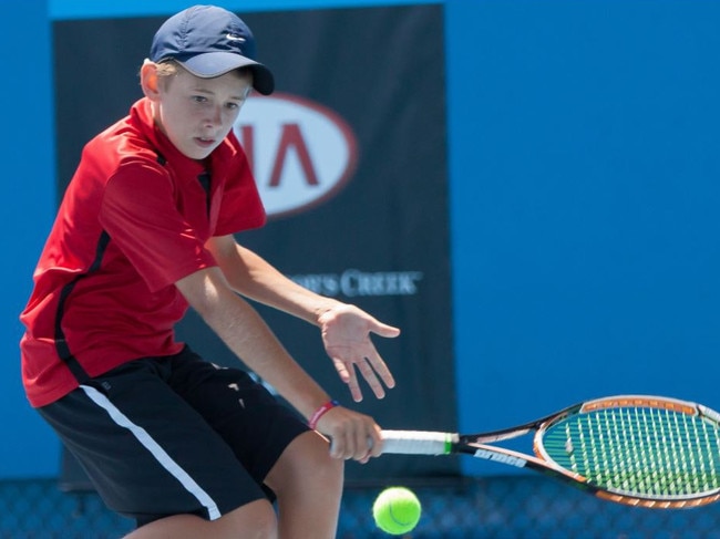 Alex de Minaur as a junior tennis player in 2012. Photo Tennis Australia