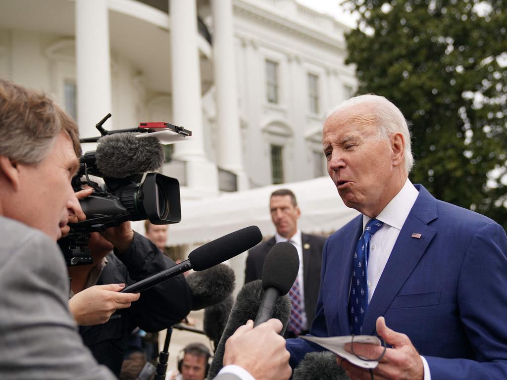 President Joe Biden speaks to the press before a trip to Kentucky. Picture: Mandel Ngan (AFP)