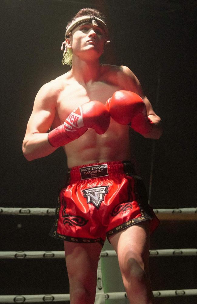 Bronson Powell in the ring at NT Fight Series. Picture: Contributed.