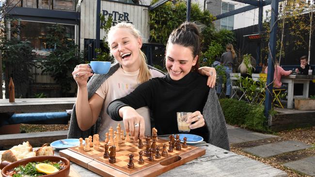 Friends Brooke Newton and Mikaela Anderson at award-winning Peter Rabbit. Picture: Tricia Watkinson.