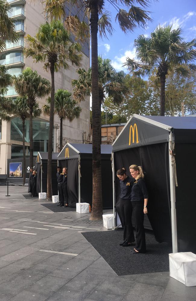 The tents popped up in the Circular Quay area of Sydney today. Picture: Supplied