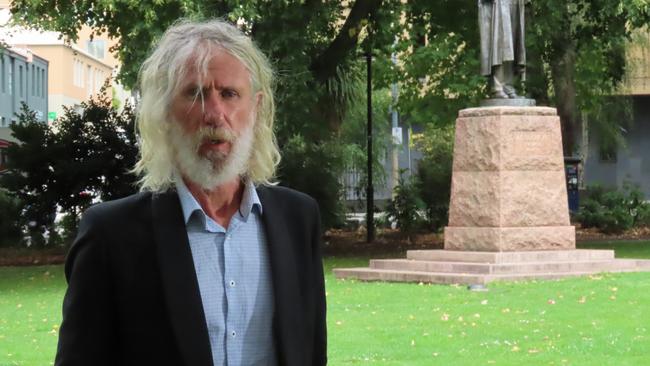 Independent MP Craig Garland speaks to the media on Parliament Lawns in Hobart on Thursday, March 6, 2025.