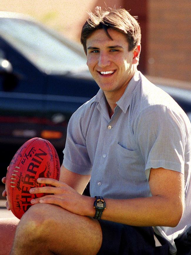 Fremantle champion Matthew Pavlich in his Sacred Heart uniform in 1998. Picture: Barry O’Brien.