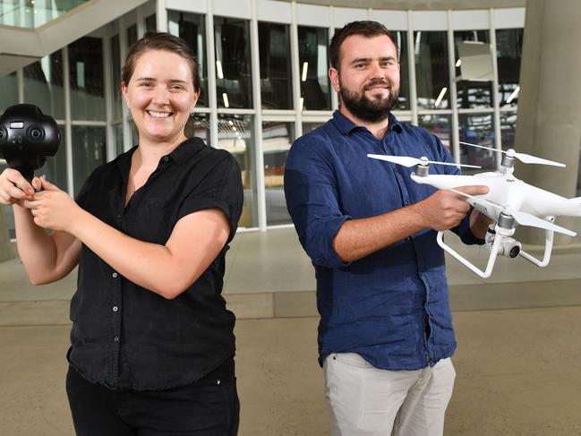 Co-Founders of Lateral Vision (Virtual tours and virtual reality) Siblings Laura and Alex Tolson. Photo: AAP/ Keryn Stevens