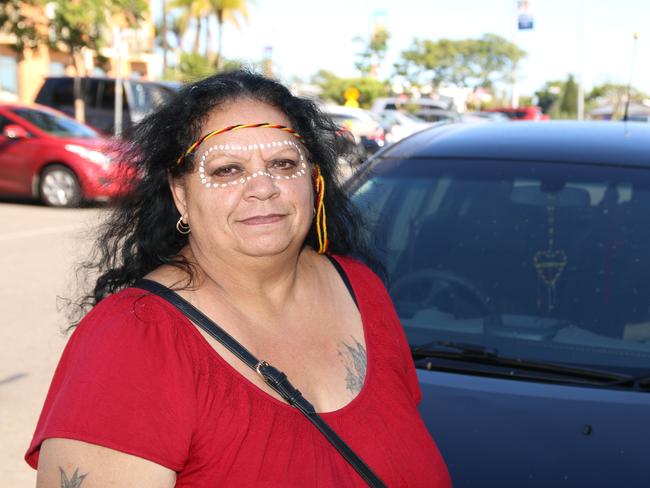 Wakka Wakka first nations woman Karen Williams in traditional face markings.