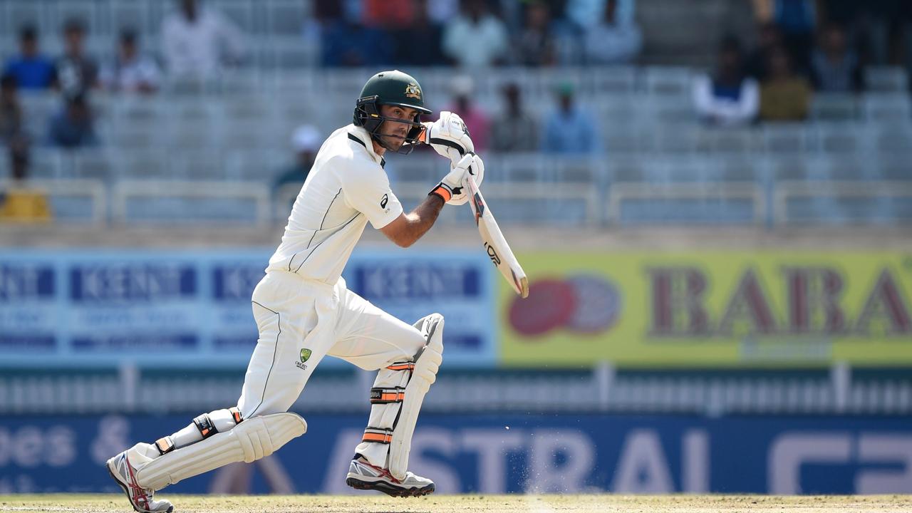 Australian batsman Glenn Maxwell plays a shot during the second day of the third cricket Test match between India and Australia at the Jharkhand State Cricket Association (JSCA) Stadium complex in Ranchi on March 17, 2017. ----IMAGE RESTRICTED TO EDITORIAL USE-STRICTLY NO COMMERCIAL USE----- / GETTYOUT / AFP PHOTO / SAJJAD HUSSAIN / ----IMAGE RESTRICTED TO EDITORIAL USE - STRICTLY NO COMMERCIAL USE----- / GETTYOUT