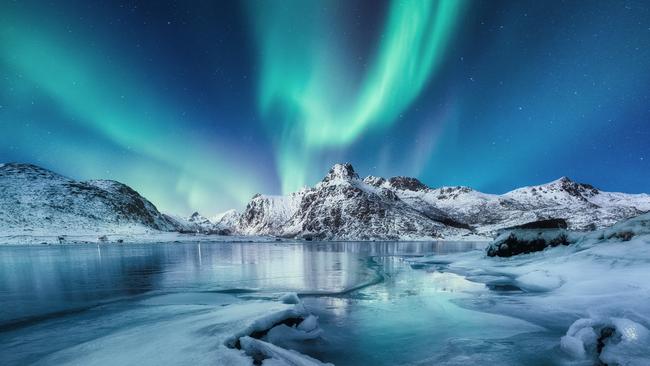 Aurora Borealis, Lofoten islands, Norway.