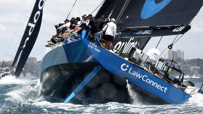 SYDNEY, AUSTRALIA - DECEMBER 06:  LawConnect races during the SOLAS Big Boat Challenge on December 06, 2022 in Sydney, Australia. (Photo by Matt King/Getty Images)