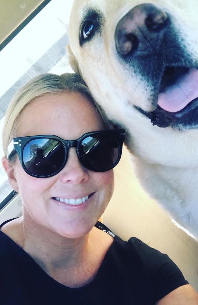 Sam Armytage posts a selfie with her dog. Picture: Instagram