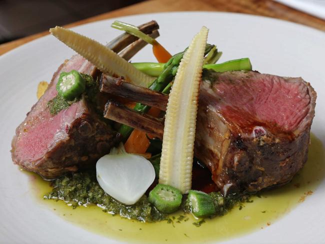 Cocotte. Japanese French fusion restaurant at Robina Quays. Roasted Lamb Rack. Pic Tim Marsden