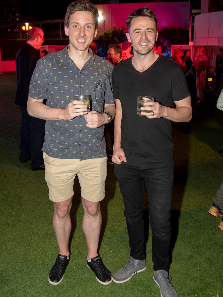 Michael Egan and Tom Rafferty at the World Poker Tournament Australia VIP Player’s Party. Picture: Andrew Meadowcroft.