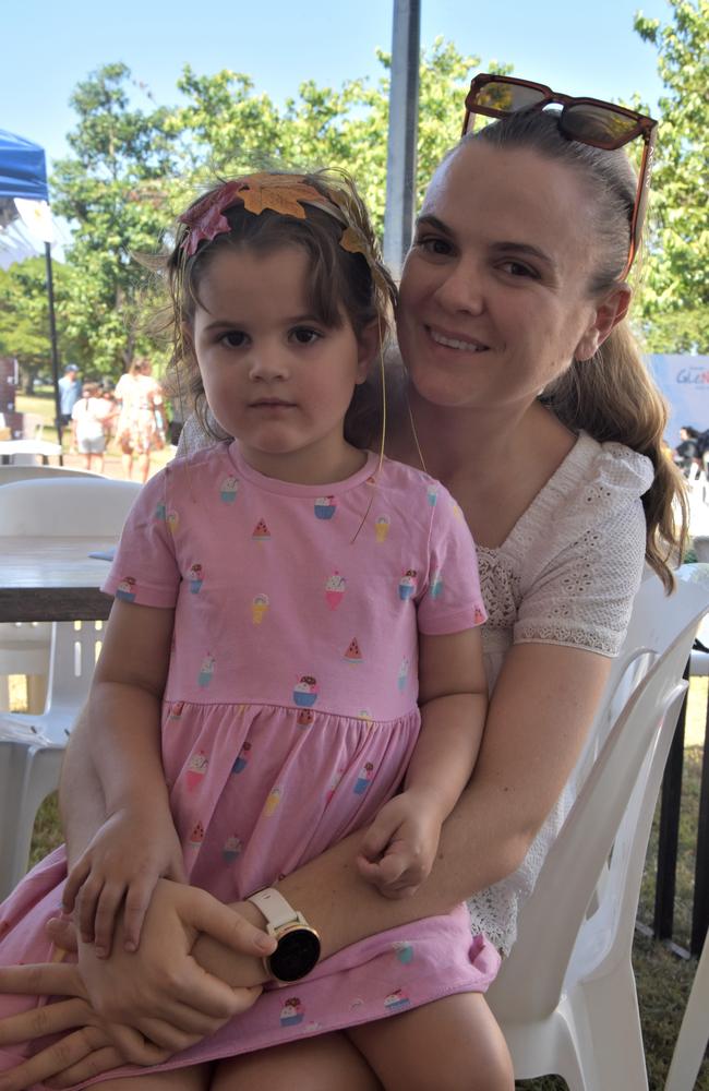 Rebecca and Rey were among thousands of Territorians enjoying the 2023 Greek GleNTi on the Darwin Esplanade. June 10, 2023. Picture: Sierra Haigh