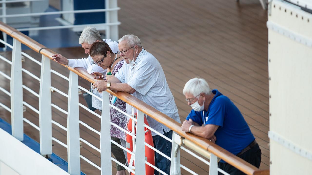 Ambulance crews were waiting for passengers to disembark. Picture: Julian Andrews