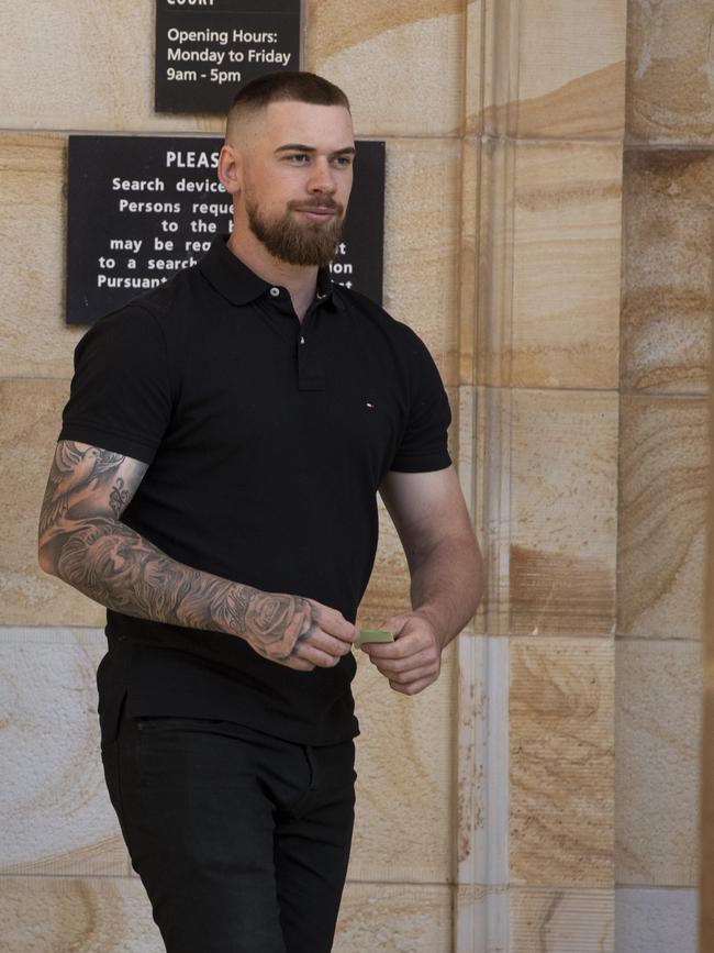 Cameron Zadow leaves court after being sentenced.