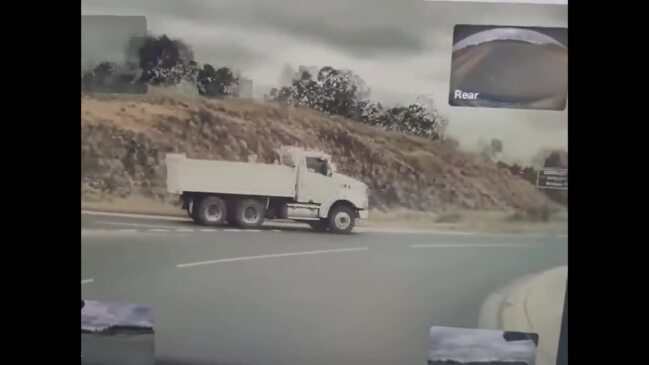 WATCH Truck's near miss collision on famously, frustrating roundabout