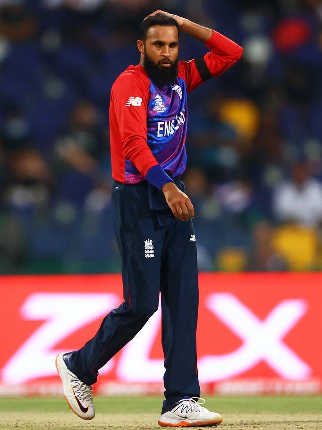 Adil Rashid playing for England in the T20 World Cup in Abu Dhabi. Picture: Getty Images