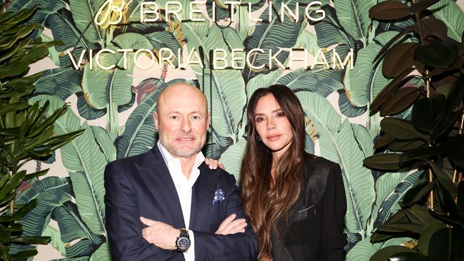 Breiting chief executive Georges Kern with fashion designer Victoria Beckham.