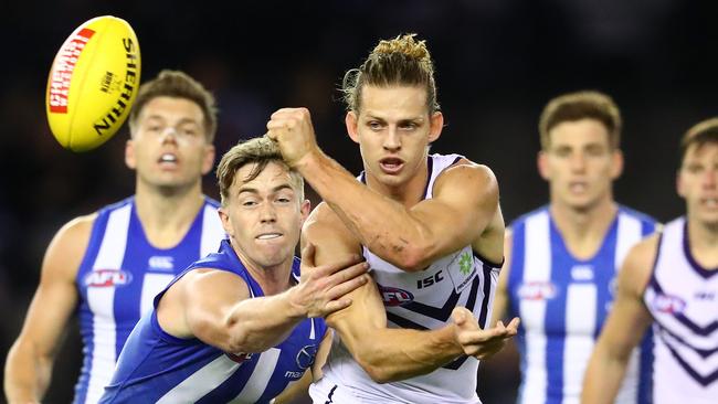 Nat Fyfe was back to his best against North Melbourne. Photo: Scott Barbour/Getty Images