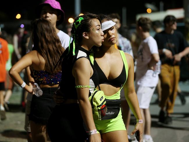 The Grass Is Greener music festival at the Cairns Showgrounds. Alisha Vanrietvelde and Ami Harris. PICTURE: STEWART MCLEAN