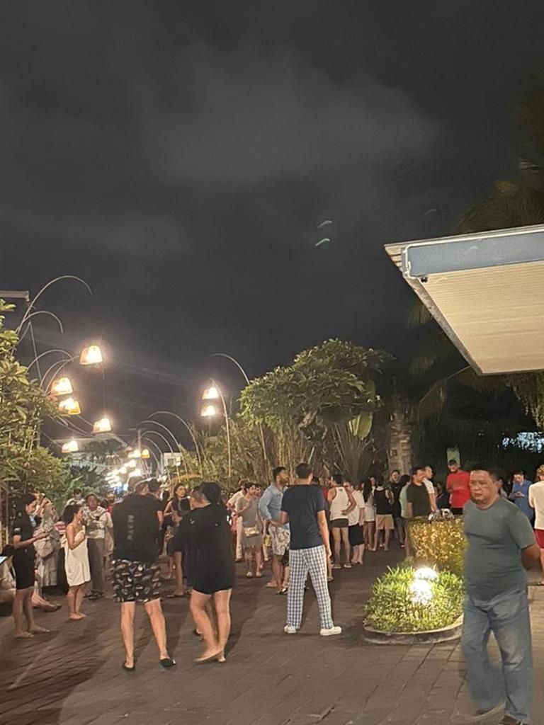 A Seminyak hotel where guests were evacuated after a powerful 7.1 magnitude earthquake. Picture: Elissa Doherty