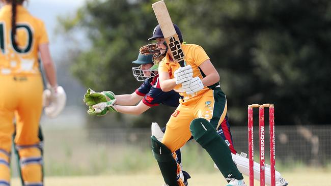 Lara McMillan batting for North Coastal. Picture: Sue Graham