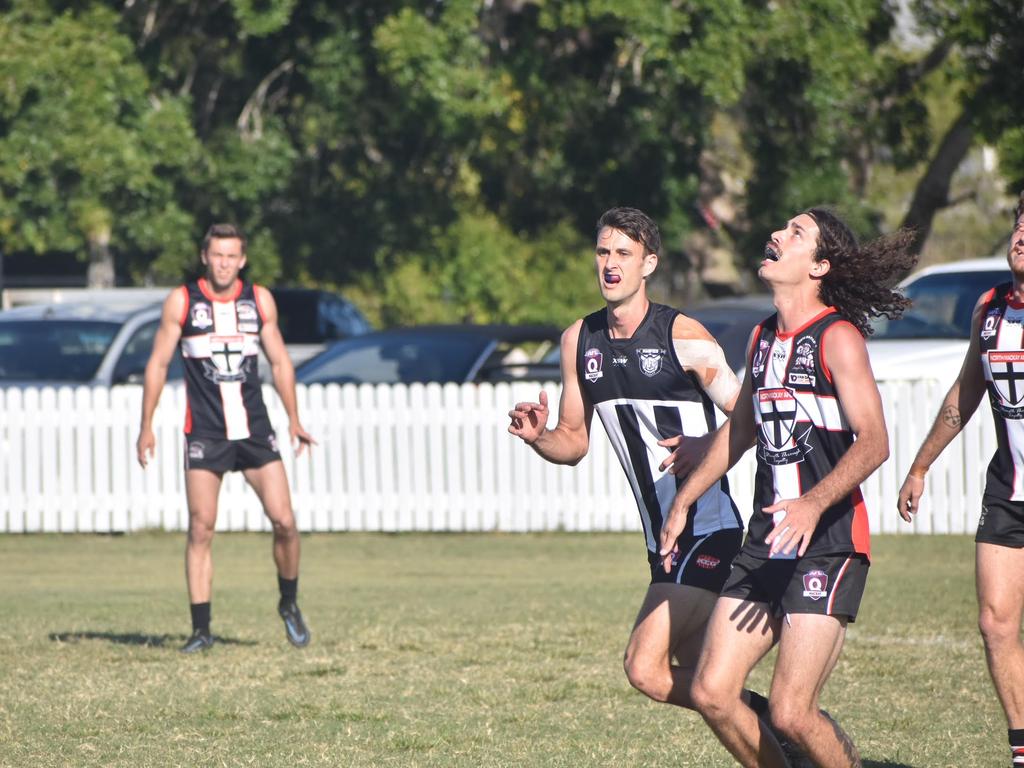 Luke Slater in the North Mackay Saints and Mackay Magpies clash at Zeolla Park, August 28, 2021. Picture: Matthew Forrest