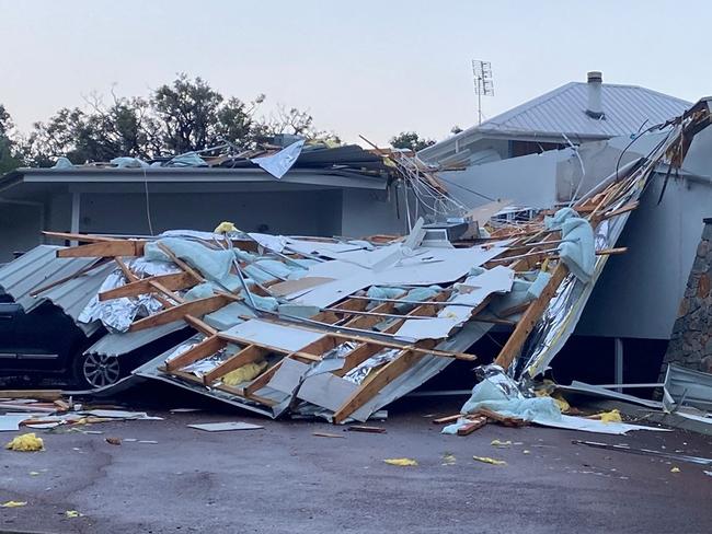 A possible tornado ripped the roof off a house. Picture: Supplied/Cameron Alder