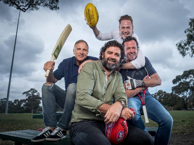 Garry Lyon, Hamish McLachlan, Tim Watson and Sam McClure make up the new SEN radio team. Picture: Jake Nowakowski