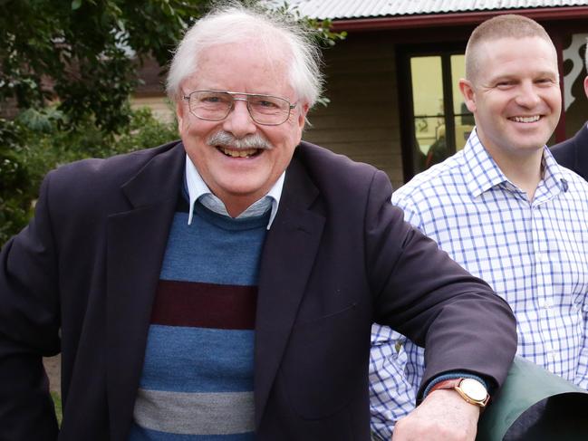 Phil Jenkyn and Russell Young at a heritage listing of property in Gladesville three years ago.