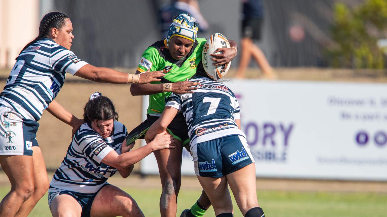 Kagui Gimini as the Palmerston Raiders take on the Darwin Brothers in the NRL NT semi final. Picture: Pema Tamang Pakhrin