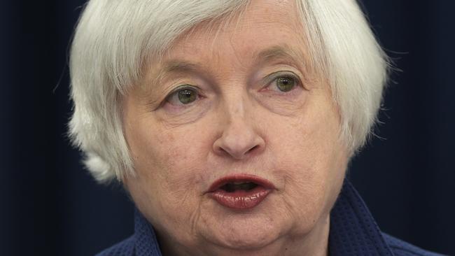 US Federal Reserve Chair Janet Yellen speaks during a news conference in Washington. Picture: AP