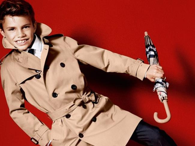 Romeo Beckham models for Burberry. Picture: Supplied