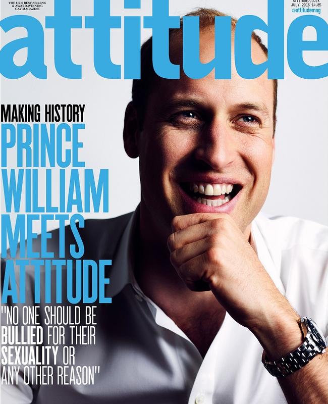 William becane the first royal to appear on the cover of a gay magazine in 2016.