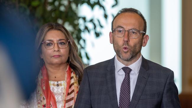As deputy Greens leader Mehreen Faruqi leads the charge for ending unpaid work placements, Adam Bandt is recruiting unpaid volunteers for his Melbourne office. Picture: NCA NewsWire / Gary Ramage