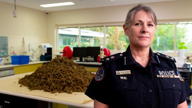 Northern Territory Policeseized approximately 132kg of cannabis in September. Drug and Organised Crime Detective Superintendent Kerry Hoskins made the announcement. Photograph: Che Chorley