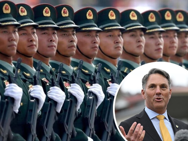 China's military build-up is concerning Defence Minister Richard Marles, inset.