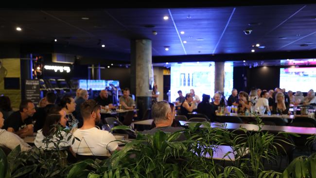 The basement at Panthers was buzzing as punters keenly watched the races.