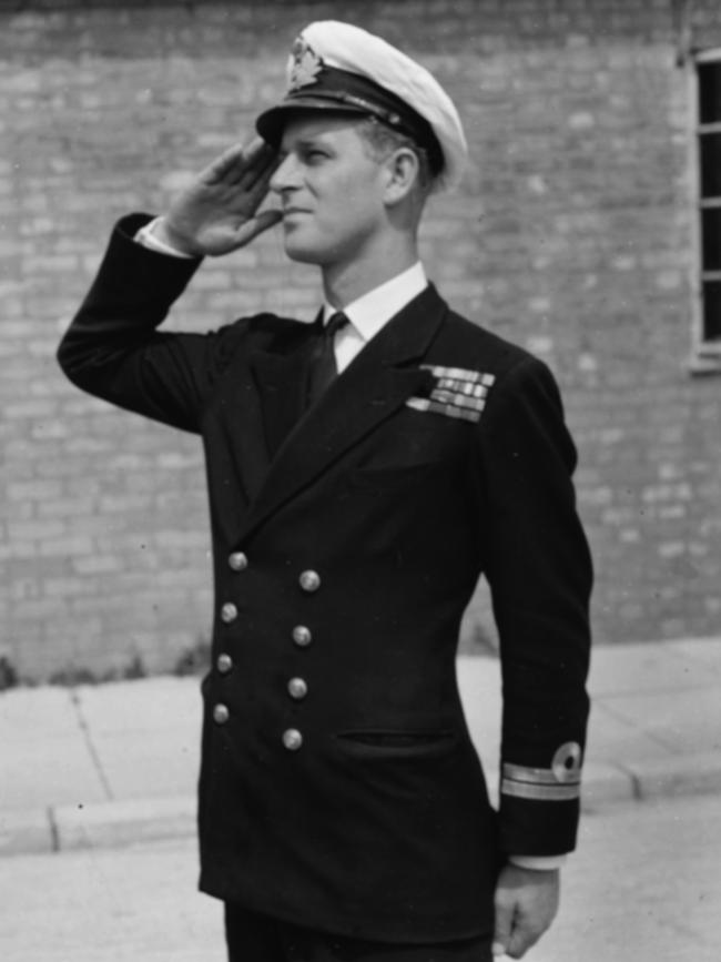 After George Mountbatten’s death, his younger brother Louis “Dickie” Mountbatten took responsibility for Philip and soon had designs on him making a good marriage to a certain Princess, but in the meantime encouraged his young charge to build a career in the Royal Navy. Philip joined up ahead of World War II – finding himself fighting for Britain as two of his sisters’ husbands fought for Germany. Picture: Hulton Archive/Getty