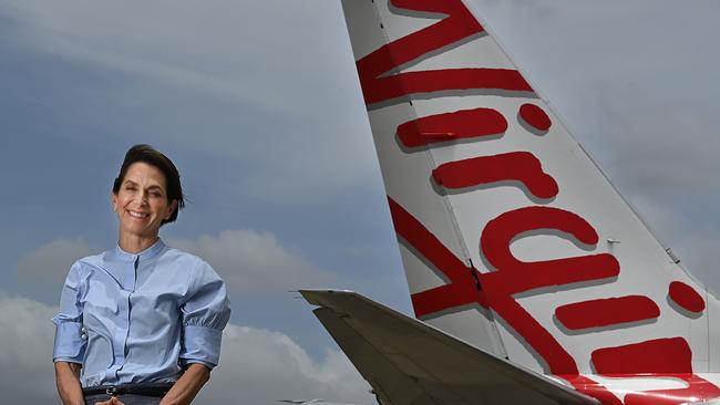 New Virgin Australia chief executive Jayne Hrdlicka, at Brisbane Airport on Wednesday, says ’we haven’t got it quite right’. Picture: Lyndon Mechielsen