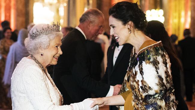 Queen Elizabeth with New Zealand Prime Minister Jacinda Ardern.