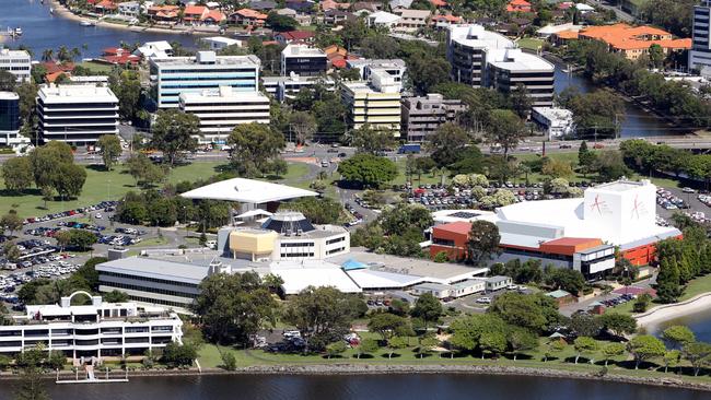 The Evandale council chambers and Gold Coast Arts Centre from the Q1.