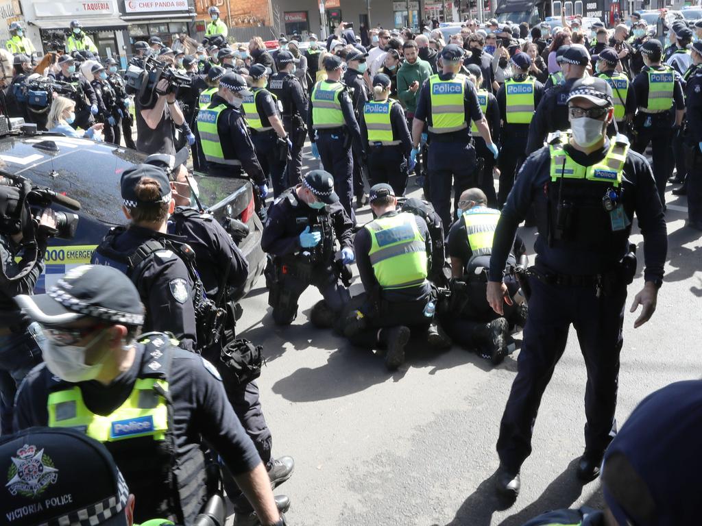 People are the scene say tensions are high. Picture: David Crosling