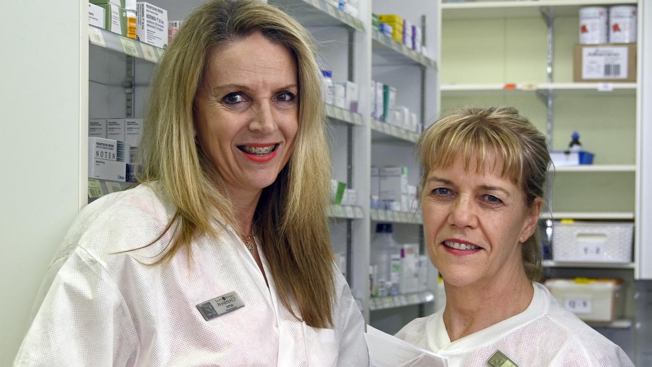 Pharmacists Irma Huskisson (left) and Sonja Venzke at Scott Street Pharmacy. Picture: Bev Lacey