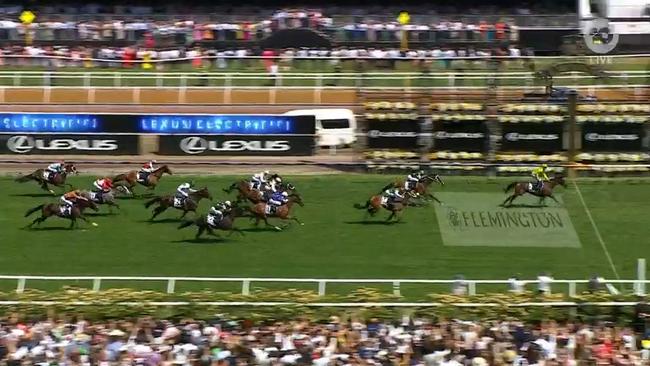 Without A Fight finished ahead of Soulcombe and Sheraz. Picture: Channel 10