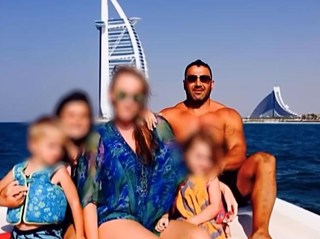 Angelo Pandeli with his family in Dubai. Picture: Supplied / Nine